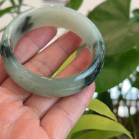 Baikalla Natural Burmese Ice Blue-green Jadeite Jade Bangle Bracelet (56.13mm)#T148
