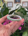 Baikalla Natural Multi-Color "Fu Lu Shou" Jadeite Jade Oval Bangle Bracelet (54.2mm) 