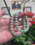 Baikalla Apple-Green Genuine Jadeite Jade Round Bead Bracelet (9.5mm)