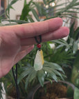 Baikalla Nine Tail Fox Burmese Icy Jadeite Jade W/ Patches of Yellow & Green Necklace