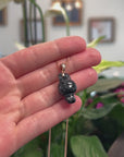Baikalla 14KR Gold Natural Black WuJi Jadeite Jade "Joy Bunny" Pendant