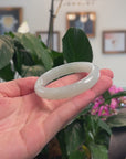 Baikalla Natural Icy Light Green Jadeite Jade Oval Bangle (54.9mm) 