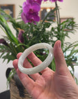 Baikalla Light Green Jadeite Jade "Half Round" Bangle Bracelet (62mm) 