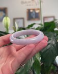 Baikalla Natural Light Lavender Jadeite Jade "Half Round" Bangle Bracelet (56.1mm) 