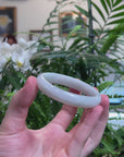 Baikalla Light Green Jadeite Jade Oval Bangle Bracelet (58.4mm) 