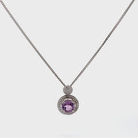 Baikalla™ Classic Sterling Silver Natural Amethyst Citrine Necklace With CZ