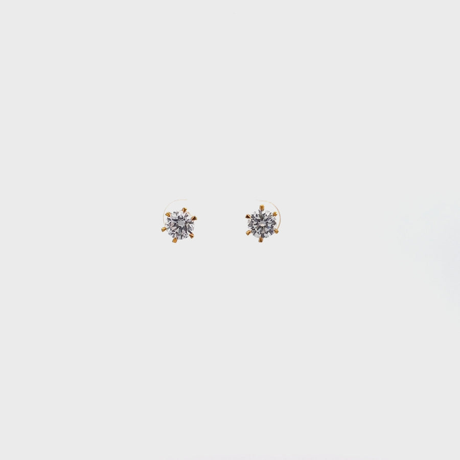 Baikalla™ 18k Gold CZ Stud Earrings