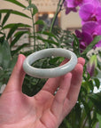 Baikalla Light Apple-Green "Half-Round" Jadeite Jade Bangle Bracelet (60.4mm) 