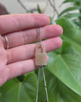 Baikalla Genuine Ice Yellow Jadeite Jade Lock Necklace Pendant