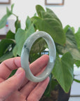 Baikalla "Half Round" Blue-Green Jadeite Jade Bangle Bracelet (63.42 mm) 