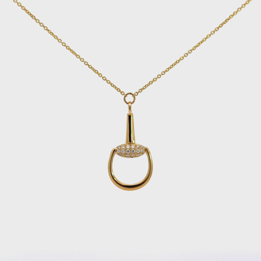 Baikalla 18k Yellow Gold Equestrian Diamond Pendant Necklace