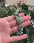 Baikalla Natural Apple-Green & Black Wuji Jadeite Jade "Dragon" Bead Bracelet