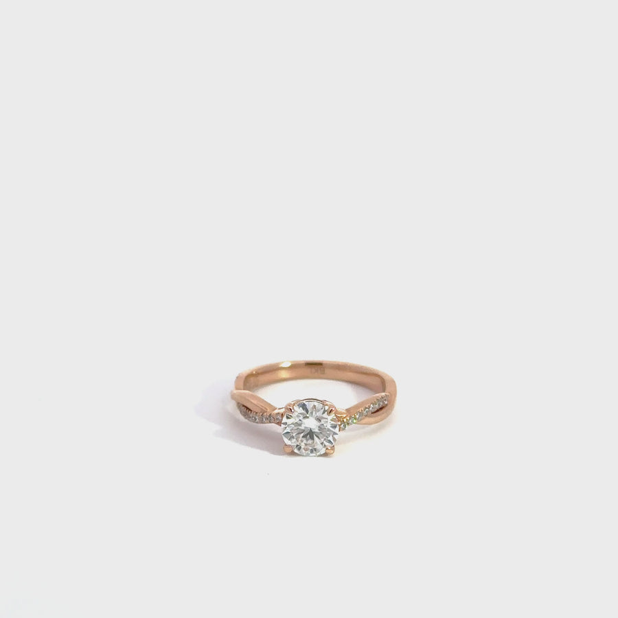Baikalla™ 14k Rose Gold Diamond and Moissanite Wedding Engagement Ring