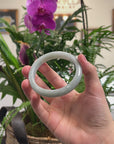 Baikalla Light Green Jadeite Jade "Half Round" Bangle Bracelet (63mm) 