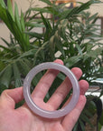 Baikalla Icy Lavender "Traditional Full-Round" Jadeite Jade Bangle Bracelet (60.2mm) 