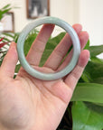 Baikalla™ "Classic Bangle" Genuine Burmese Lavender Green Jadeite Jade Bangle Bracelet (62.63mm) 