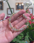 Baikalla Natural Icy Multi-Color Jadeite Jade Round Bead Bracelet W/ 18ky Gold Clasp (6.5mm)