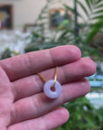 Baikalla "Ping An Kou" (Good Luck Button) Lavender Jadeite Jade Pendant Necklace