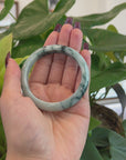 Baikalla Natural Burmese Blue-green Jadeite Jade Bangle Bracelet (55.80mm)