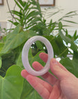 Baikalla "Half Round" Lavender Jadeite Jade Bangle Bracelet (59 mm) 