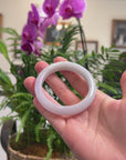 Baikalla Lavender & Light Green Jadeite Jade "Half Round" Bangle Bracelet (56.4mm) 