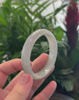 Baikalla "Half Round" Light Lavender Jadeite Jade Bangle Bracelet (57.2 mm) 