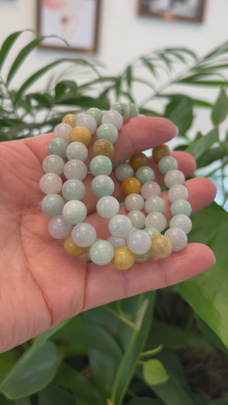 Genuine Jadeite Jade Round Multiple Colors Beads Bracelet (10mm)
