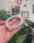 Baikalla Natural Icy Jadeite Jade "Traditional Round" Bangle Bracelet (54.9mm) 