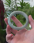 Baikalla "Half Round" Light Blue-Green Jade Bangle Bracelet (57.23mm) 