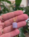 Baikalla 18K Yellow Gold "TongTong" (Good Luck Button) Natural Vixen Lavender Jadeite Jade Pendant W/ Natural Diamonds