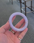 High End Smooth Lavender With SaJin Spots Natural Traditional Round Jadeite Jade Bangle (01/23/26)