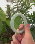 Baikalla Light Icy Green Jadeite Jade Bangle Bracelet (56.2mm) 