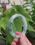 Baikalla Natural Blue-Green Jadeite Jade Bangle Bracelet (59mm) 