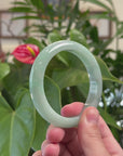 Baikalla Classic Green Natural Jadeite Jade Bangle Bracelet (55.8mm) 