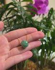 Baikalla "Good Luck Button" Forest Green Jadeite Jade TongTong Pendant Necklace