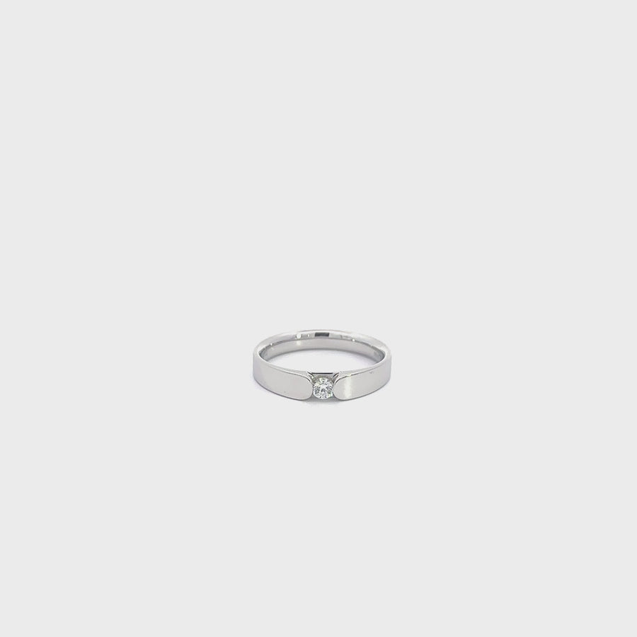 Baikalla 18k White Gold Men's Wedding Diamond Band Ring