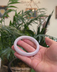 Baikalla Light Lavender Jadeite Jade "Half Round" Bangle Bracelet (57.4mm) 