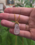 Baikalla Icy Lavender "RuYi" Jadeite Jade Pendant W/ 18K Yellow Gold & Diamonds