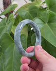 Baikalla Natural Green Jadeite Jade Bangle Bracelet (59.7 mm) 