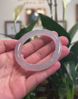 High-End Natural Icy Jadeite Jade "Traditional Round" Bangle Bracelet (51.8mm) 