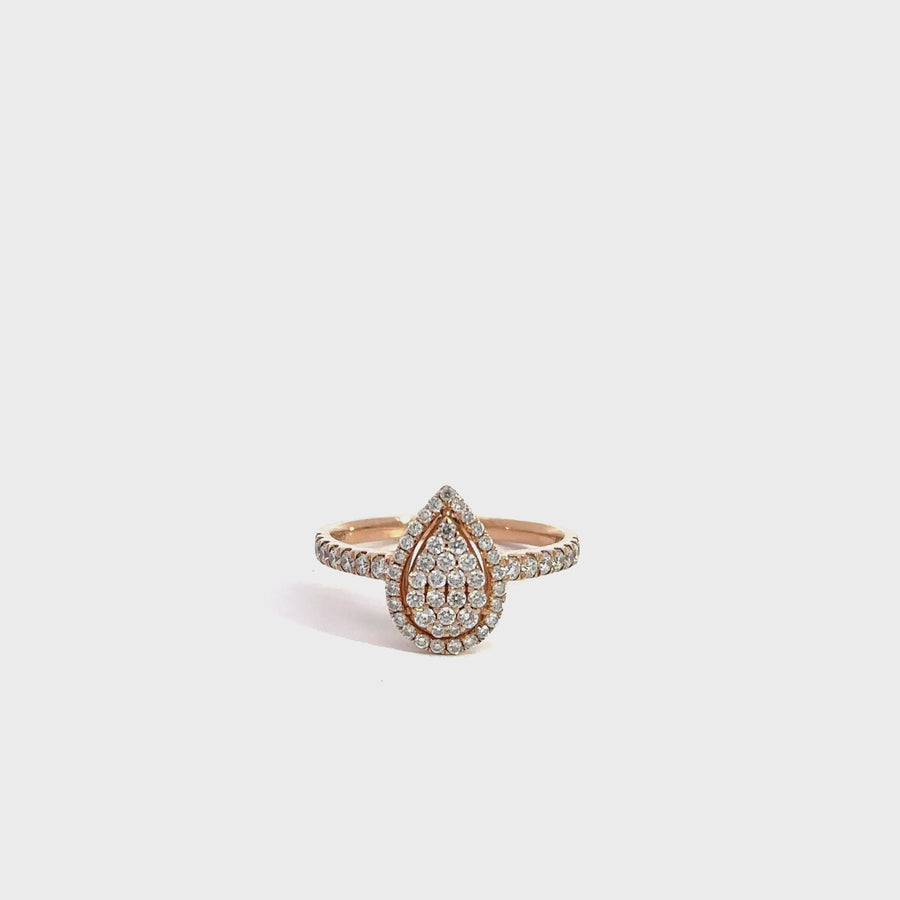 Baikalla 14k Rose Gold Pear Cluster Diamond Engagement Ring