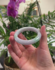 Baikalla Light Lavender & Apple-Green Jadeite Jade "Half Round" Bangle Bracelet (55.6mm) 