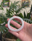 Baikalla Icy Light Green & White "Traditional Full-Round" Jadeite Jade Bangle Bracelet (54.9mm) 
