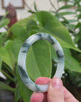 Natural Burmese Blue Green Jadeite Jade Bangle Bracelet (55.2 mm) 