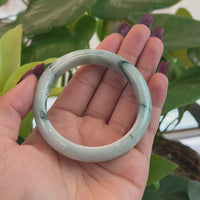 Baikalla Natural Burmese Blue-green Jadeite Jade Bangle Bracelet (55.75mm)#T151