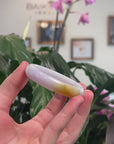 Baikalla Natural Light Lavender & Yellow Patch Jadeite Jade "Oval" Bangle Bracelet (52.7mm) 