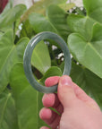 Baikalla Natural Green Jadeite Jade Bangle Bracelet (54.7 mm) 