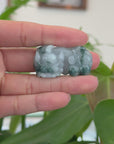 Genuine Burmese Ice Blue-Green Jadeite Jade PiXiu Pendant Necklace