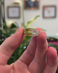 Baikalla Natural Light Blue-Green & Deep Yellow Jadeite Jade Traditional Ring 