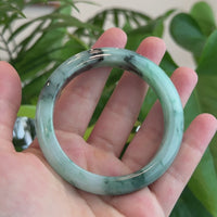 Natural Burmese Blue-green Jadeite Jade Bangle Bracelet (55.48mm)#T013